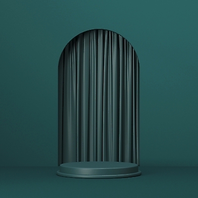 JPG 해외이미지 일러스트 사람없음 3D 커튼 아치 청록색 단상 해외일러스트 해외포토 포토 컬러 디지털합성 파일형식 이미지허브