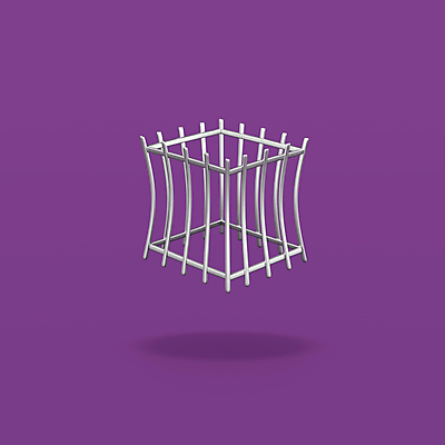 JPG 해외이미지 일러스트 사람없음 3D 오브젝트 보라색배경 철장 철창 해외일러스트 백그라운드 보라색 디지털합성 파일형식 이미지허브