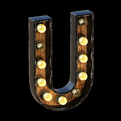 포토 JPG 해외이미지 디자인 알파벳 대문자 타이포그라피 사람없음 목재 3D 램프 U 해외포토 나무 문자 영어 재료 조명 디지털합성 파일형식 이미지허브
