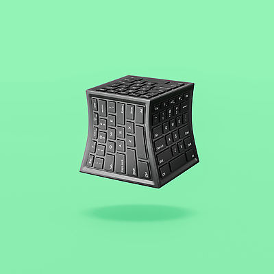 JPG 해외이미지 일러스트 사람없음 3D 키보드 큐브 오브젝트 초록배경 해외일러스트 백그라운드 초록색 디지털합성 파일형식 이미지허브