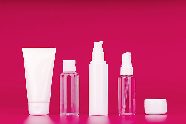 포토 JPG 해외이미지 실내 사람없음 화장품 스킨케어 공병 목업 분홍색배경 해외포토 분홍색 백그라운드 내부 뷰티 병_담는 파일형식 이미지허브