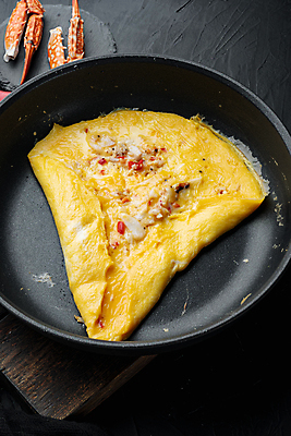 포토 JPG 해외이미지 음식 사람없음 하이앵글 계란 계란요리 오믈렛 집게발 해외포토 뷰포인트 요리 알 파일형식 이미지허브