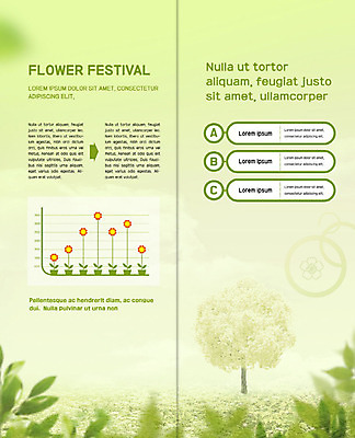 PSD 나무 템플릿 표지디자인 북디자인 출판디자인 꽃 행복 내지 리플렛 잎 꽃밭 2단접지 북커버 그래프 팜플렛 사람없음 초록색 연두색 축제 봄 이미지템플릿 식물 계절 감정 컬러 파일형식