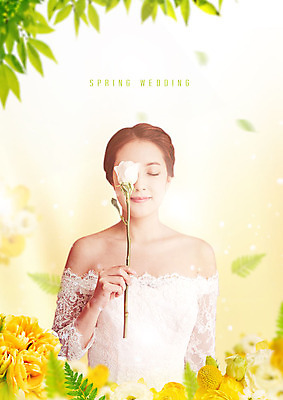 PSD 편집이미지 커플 여자 꽃 신부 웨딩드레스 결혼 한송이 결혼식 나뭇잎 따뜻함 사랑 한명 미소 들기 사람 상반신 20대 성인 앞모습 초록색 노란색 눈감음 봄 한국인 성인여자한명만 카피스페이스 이미지편집 식물 1 드레스 계절 감정 뷰포인트 컬러 잎 관계 모션 표정 동양인 이벤트 청년 공백 송이 여자한명만 성인여자만 파일형식
