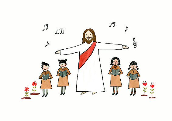 전신 PSD 여자 남자 꽃 기독교 종교 어린이 음표 일러스트 붓터치 부활절 사랑 사람 여러명 성인 교회 예수 찬송가 성가대 성가복 국내일러스트 식물 기호 기념일 감정 음악 다수 노래 종교건축 건물 신_종교 합창 파일형식