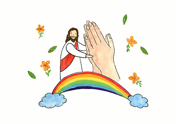 전신 PSD 구름 손 남자 꽃 기독교 종교 무지개 일러스트 붓터치 나뭇잎 부활절 사랑 한명 미소 사람 성인 신체부위 교회 기도 잡기 예수 국내일러스트 자연요소 식물 1 기념일 감정 잎 종교건축 모션 표정 건물 신_종교 파일형식