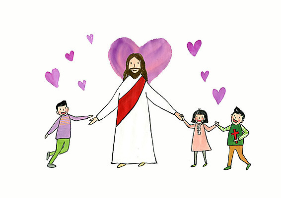 전신 PSD 여자 남자 기독교 종교 어린이 십자가 일러스트 붓터치 부활절 미소 사람 여러명 성인 교회 손잡기 보라색 기쁨 하트 예수 국내일러스트 모양 기념일 감정 컬러 다수 종교건축 모션 표정 건물 신_종교 파일형식