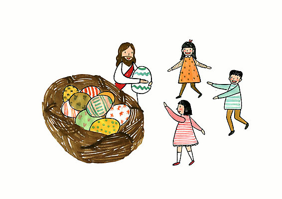 전신 PSD 여자 남자 기독교 종교 어린이 일러스트 붓터치 사랑 미소 사람 여러명 상반신 성인 교회 바구니 천주교 예수 즐거움 부활절계란 나눔 국내일러스트 감정 다수 종교건축 부활절 표정 건물 계란 신_종교 파일형식