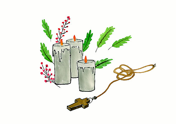 PSD 꽃 종교 십자가 잎 일러스트 초 붓터치 부활절 사랑 사람없음 성당 교회 천주교 기도 묵주 국내일러스트 식물 기념일 감정 종교용품 종교건축 건물 파일형식