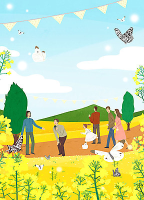 전신 PSD 나무 여자 남자 행복 어린이 여행 나비 여러마리 일러스트 가족 산 사람 초원 여러명 성인 친구 축제 봄 즐거움 유채 가랜드 봄소풍 지역축제 봄축제 대한민국축제 국내일러스트 식물 계절 꽃 감정 다수 곤충 관계 소풍 파티용품 파일형식