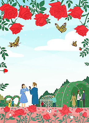 PSD 여자 남자 꽃 행복 어린이 포즈 나비 여러마리 일러스트 가족 사람 여러명 상반신 성인 친구 스마트폰 장미 사진촬영 축제 봄 꽃축제 봄소풍 장미축제 지역축제 봄축제 대한민국축제 국내일러스트 식물 계절 감정 다수 곤충 관계 핸드폰 스마트기기 소풍 촬영 파일형식