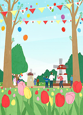 전신 PSD 나무 커플 여자 남자 꽃 행복 어린이 일러스트 봄꽃 가족 사람 여러명 성인 친구 사진촬영 축제 봄 풍차 튤립 즐거움 풍선 가랜드 꽃축제 봄소풍 튤립축제 지역축제 봄축제 대한민국축제 국내일러스트 식물 계절 감정 다수 관계 소풍 촬영 파티용품 파일형식