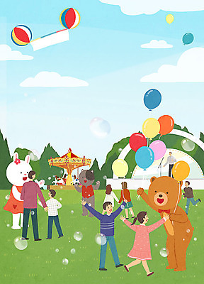 전신 PSD 여자 남자 행복 어린이 일러스트 가족 사람 잔디 초원 여러명 성인 축제 봄 놀이공원 무대 어린이날 공연장 즐거움 풍선 회전목마 봄소풍 비누방울놀이 인형탈 지역축제 봄축제 대한민국축제 국내일러스트 식물 계절 기념일 감정 다수 관계 놀이 소풍 테마파크 놀이기구 극장 탈 파일형식
