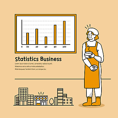 전신 여자 중년 일러스트 비즈니스 통계 그래프 한명 사람 빌딩 건물 상점 식당 앞치마 플랫 사회이슈 뚝배기 아줌마 복고 창업 밥그릇 소호 국밥 베이지색 국내일러스트 AI파일 1 그릇 건축물 한식 컬러 컨셉 성인 주부 자영업 파일형식 벡터