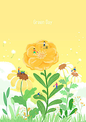 전신 PSD 나무 여자 남자 꽃 일러스트 자연 사람 풍경 여러명 성인 야외 초록색 노란색 환경 수레 봄 물뿌리개 식목일 들풀 물주기 에코 힐링 나무심기 그린데이 거름 돌봄 그린슈머 국내일러스트 식물 계절 기념일 컬러 다수 모션 데이이벤트 카트 생태계 심기 파일형식