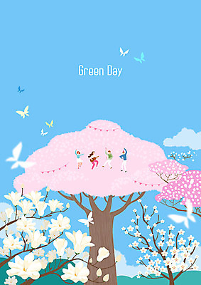 전신 PSD 여자 남자 꽃 악기 나비 연주 여러마리 일러스트 자연 사람 풍경 여러명 성인 야외 파란색 파티 환경 축제 봄 벚꽃 기타 춤 벚나무 식목일 즐거움 에코 힐링 목련 그린데이 가랜드 그린슈머 국내일러스트 나무 식물 계절 기념일 감정 음악 컬러 다수 곤충 데이이벤트 현악기 문화예술 이벤트 파티용품 생태계 파일형식