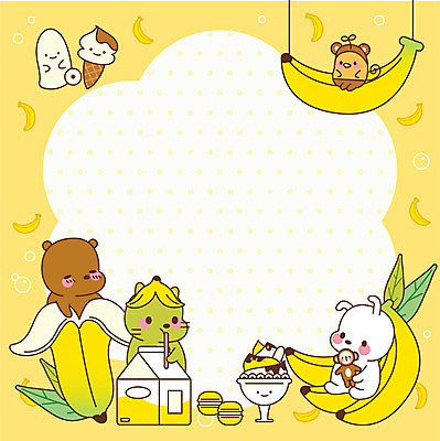 동물캐릭터 여러마리 일러스트 곰 아이스크림 여름음식 프레임 바나나 병아리 사람없음 노란색 귀여움 고양이 원숭이 토끼 메모지 빙수 마카롱 바나나우유 프레임일러스트 제철음식 국내일러스트 일러캐릭터 AI파일 동물 캐릭터 음식 컬러 다수 컨셉 과일 포유류 조류 디저트 반려동물 사무용품 우유 제철 파일형식 벡터 여름_계절