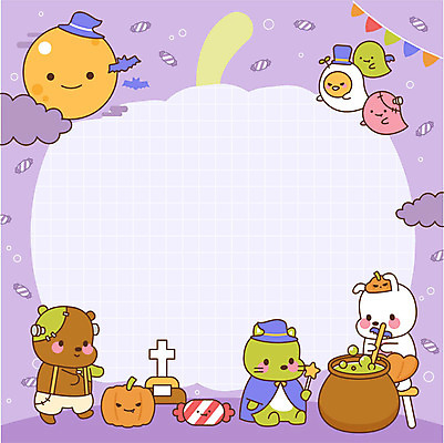 별 동물캐릭터 십자가 여러마리 일러스트 곰 호박 프레임 병아리 사탕 사람없음 귀여움 보라색 고양이 할로윈 보름달 토끼 메모지 유령 프레임일러스트 국내일러스트 일러캐릭터 AI파일 자연요소 동물 캐릭터 컬러 다수 컨셉 채소 포유류 조류 디저트 반려동물 사무용품 달 파일형식 벡터