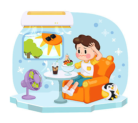 전신 PSD 남자 음료 어린이 일러스트 여름음식 건강 한명 사람 앉기 소파 태양 얼음 추위 눈송이 선풍기 질병 먹기 에어컨 펭귄 예방 안전사고 팥빙수 안전교육 냉방병 사고예방 소년한명만 제철음식 국내일러스트 자연요소 1 교육 음식 의자 의학 모션 조류 눈_날씨 안전 가전제품 사건 빙수 제철 남자한명만 소년만 파일형식 여름_계절