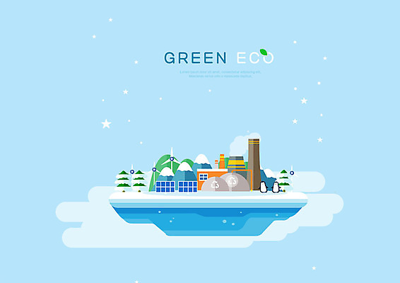PSD 하늘색 두마리 일러스트 공장 산 굴뚝 사람없음 자연보호 재활용 눈 그린에너지 풍력에너지 보호 극지방 에코 펭귄 태양에너지 집열판 국내일러스트 자연요소 컨셉 2 공업 자연 조류 날씨 파란색 환경 에너지 친환경 지역 파일형식
