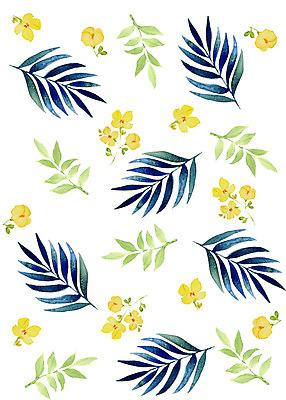 PSD 식물 꽃 잎 패턴 일러스트 붓터치 수채화 따뜻함 사람없음 컬러풀 화려 감성 플라워패턴 국내일러스트 컬러 컨셉 무늬 파일형식