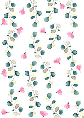 PSD 식물 꽃 잎 패턴 일러스트 붓터치 수채화 따뜻함 사람없음 컬러풀 화려 감성 플라워패턴 국내일러스트 컬러 컨셉 무늬 파일형식