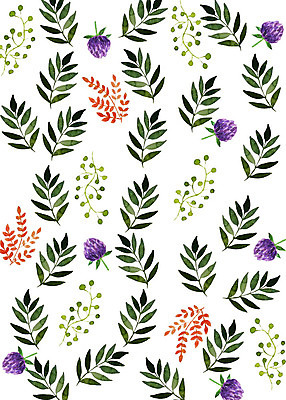 PSD 식물 꽃 잎 패턴 일러스트 붓터치 수채화 따뜻함 사람없음 컬러풀 화려 감성 플라워패턴 국내일러스트 컬러 컨셉 무늬 파일형식