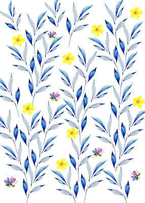 PSD 식물 꽃 잎 패턴 일러스트 붓터치 수채화 따뜻함 사람없음 컬러풀 화려 감성 플라워패턴 국내일러스트 컬러 컨셉 무늬 파일형식