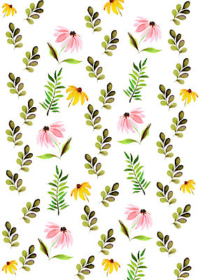 PSD 식물 꽃 잎 패턴 일러스트 붓터치 수채화 따뜻함 사람없음 컬러풀 화려 감성 플라워패턴 국내일러스트 컬러 컨셉 무늬 파일형식