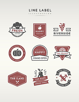 도형 영어 리본 라인일러스트 일러스트 호박 포도 프레임 사람없음 빨간색 세트 라벨 사과 브로콜리 서양배 국내일러스트 AI파일 문자 컬러 채소 과일 배_과일 파일형식 벡터