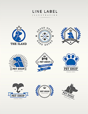 도형 영어 라인일러스트 일러스트 프레임 사람없음 파란색 반려동물 세트 라벨 고양이 강아지 개발바닥 개뼈다귀 애완동물가게 국내일러스트 AI파일 동물 문자 컬러 포유류 상점 개 발바닥 애견간식 파일형식 벡터