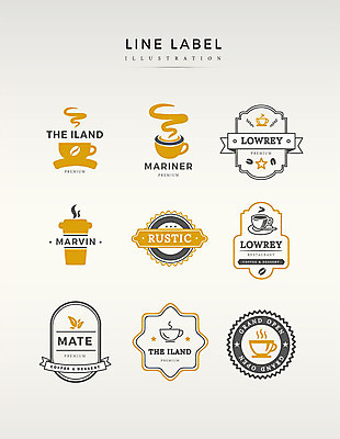 도형 영어 별 커피 라인일러스트 일러스트 프레임 사람없음 세트 라벨 주황색 카페 원두 국내일러스트 AI파일 자연요소 문자 음료 컬러 상점 파일형식 벡터