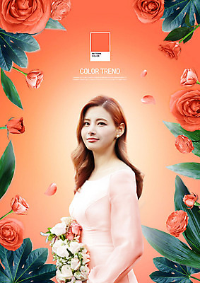 PSD 편집이미지 드레스 여자 신부 컬러 꽃다발 잎 한명 사람 상반신 성인 옆모습 초록색 30대 장미 유행 한국인 성인여자한명만 리빙코랄 이미지편집 식물 1 옷 꽃 뷰포인트 결혼 동양인 장년 여자한명만 성인여자만 파일형식 트랜드컬러 코랄