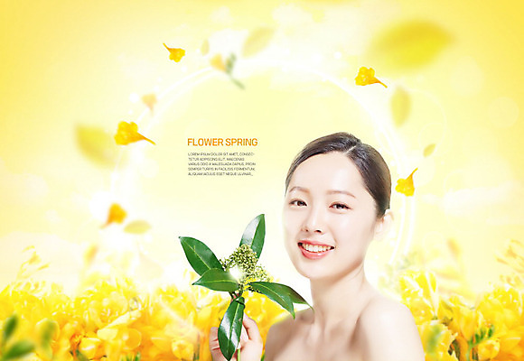 PSD 편집이미지 여자 꽃잎 꽃 한명 미소 들기 사람 상반신 20대 성인 옆모습 뷰티 노란색 봄 한국인 화사함 낙화 싱그러움 프리지어 의료성형뷰티 성인여자한명만 흩날리기 이미지편집 식물 1 계절 뷰포인트 컬러 컨셉 모션 표정 동양인 청년 여자한명만 성인여자만 파일형식