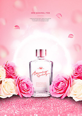 PSD 편집이미지 꽃잎 꽃 분홍색 사람없음 뷰티 장미 봄 화장품 향수 향기 화사함 낙화 싱그러움 흩날리기 이미지편집 식물 계절 컬러 컨셉 모션 냄새 파일형식