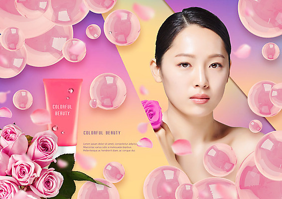 PSD 편집이미지 응시 여자 꽃잎 꽃 분홍색 잎 따뜻함 한명 사람 상반신 20대 성인 앞모습 뷰티 장미 봄 화장품 한국인 비눗방울 모던 산뜻 싱그러움 의료성형뷰티 성인여자한명만 흩날리기 이미지편집 식물 1 시선 계절 뷰포인트 컬러 컨셉 모션 동양인 청년 여자한명만 성인여자만 파일형식