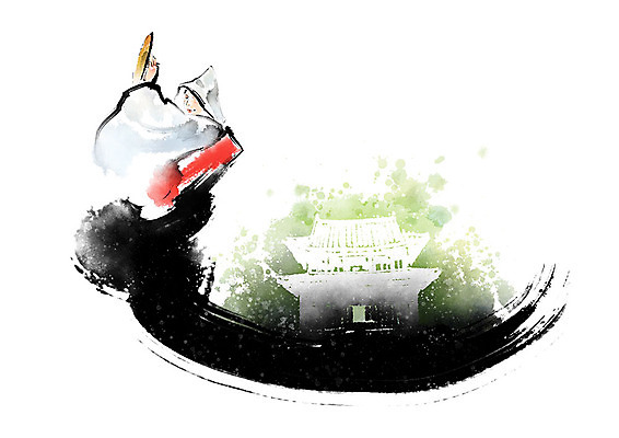 PSD 전통 여자 문화 일러스트 캘리그라피 붓터치 한옥 흑백 한명 사람 상반신 성인 빨간색 초록색 노란색 검은색 궁전 춤 번짐 징 승무 국내일러스트 1 한국전통 컬러 고건축 문화예술 타악기 촬영기법 국악기 전통공연 전통무용 파일형식 효과