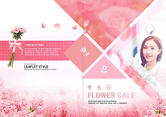 PSD 템플릿 표지디자인 북디자인 응시 출판디자인 여자 표지 꽃잎 꽃 리플렛 분홍색 꽃다발 북커버 비즈니스 한명 미소 사람 팜플렛 상반신 20대 성인 장미 세일 봄 한국인 꽃집 이미지템플릿 식물 1 시선 계절 컬러 표정 동양인 청년 상점 파일형식