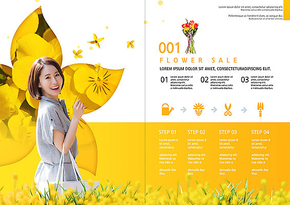 PSD 템플릿 표지디자인 북디자인 출판디자인 여자 꽃잎 꽃 내지 리플렛 꽃다발 꽃무늬 북커버 한명 미소 사람 팜플렛 상반신 성인 30대 노란색 세일 봄 한국인 뒤돌아보기 개나리 꽃집 원예용품 이미지템플릿 식물 1 계절 컬러 생활용품 무늬 모션 표정 동양인 장년 상점 파일형식