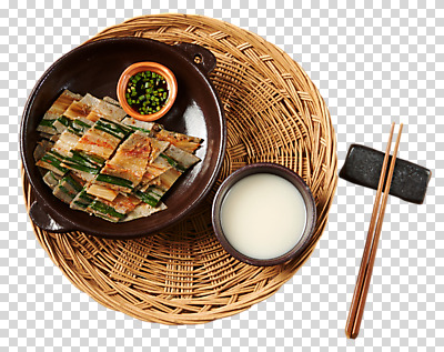 편집이미지 한식 음식 젓가락 사람없음 소쿠리 사기그릇 간장 막걸리 PNG 편집소스 메밀전 그릇 주류 수저 바구니 양념 전 파일형식
