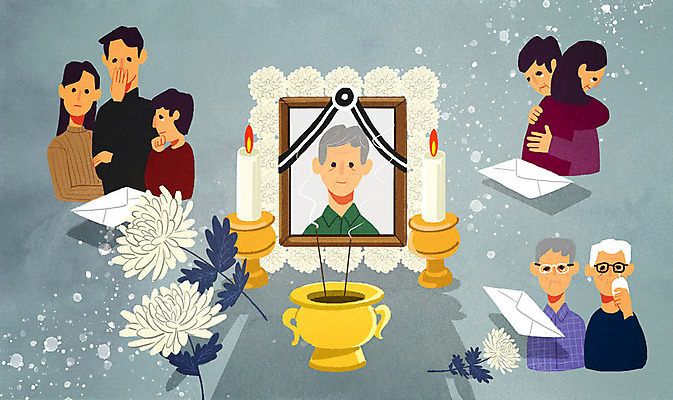 PSD 여자 노년 남자 어린이 중년 액자 일러스트 초 촛불 가족 안기 국화 사람 여러명 상반신 성인 친구 슬픔 죽음 추억 편지 눈물 향 그리움 장례 영정사진 국내일러스트 꽃 감정 다수 컨셉 관계 모션 파일형식