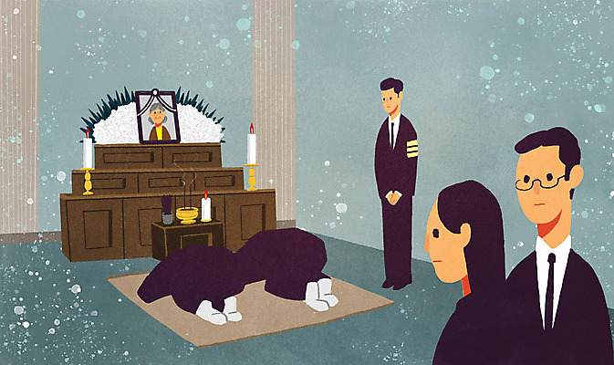 전신 PSD 여자 남자 일러스트 초 촛불 사람 여러명 상반신 성인 슬픔 죽음 절 장례 영정사진 조문 조문객 국내일러스트 감정 다수 인사 파일형식