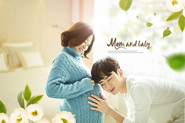 PSD 편집이미지 부부 여자 남자 꽃 행복 남편 나뭇잎 미소 사람 상반신 성인 두명 옆모습 30대 임산부 임신 듣기 만지기 한국인 아기 아내 출산 태동 복부 이미지편집 식물 커플 감정 뷰포인트 잎 모션 표정 동양인 신체부위 장년 파일형식