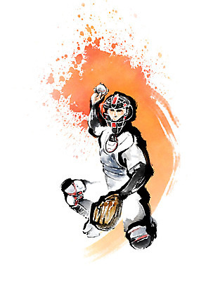 전신 PSD 응시 남자 스포츠 일러스트 캘리그라피 붓터치 한명 사람 앉기 성인 빨간색 야구 야구선수 야구글러브 던지기 헬멧 야구공 번짐 포수 성인남자한명만 국내일러스트 1 시선 컬러 공 모션 운동선수 구기 야구용품 글러브 보호장비 남자한명만 성인남자만 파일형식 효과