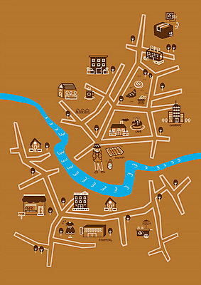 전신 PSD 남자 백그라운드 지도 일러스트 배낭 한명 사람 성인 건물 파란색 관광지 강 갈색 마을 상점 약도 맛집 안내도 국내일러스트 1 건축물 컬러 여행 가방 파일형식