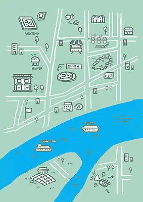 PSD 음식 백그라운드 지도 일러스트 사람없음 건물 관광지 강 마을 상점 약도 맛집 민트색 선박 안내도 국내일러스트 건축물 컬러 여행 수상교통 파일형식