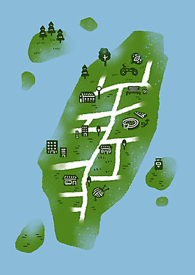 PSD 공원 바다 백그라운드 지도 일러스트 사람없음 건물 초록색 파란색 관광지 마을 상점 약도 안내도 국내일러스트 건축물 공공시설 컬러 여행 파일형식