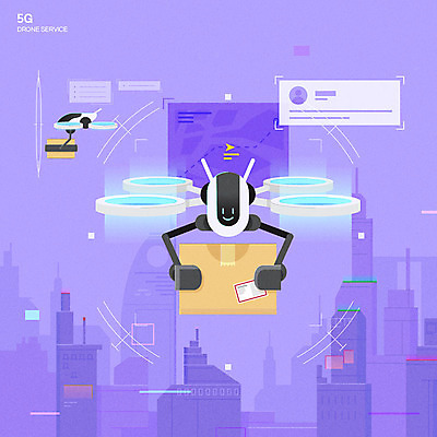 일러스트 미래 스마트라이프 빌딩 사람없음 컬러풀 스크린 보라색 정보 도시 운반 스마트 배송 택배 스카이라인 택배상자 IT산업 드론 4차산업 5G 모빌리티 미래산업 AI_인공지능 국내일러스트 AI파일 라이프스타일 산업 교통수단 컬러 컨셉 정보기술 IT 건물 상자 운송업 파일형식 벡터