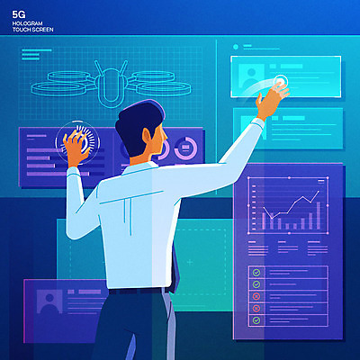 남자 하늘색 일러스트 회사 그래프 미래 스마트라이프 한명 사람 상반신 성인 컬러풀 스크린 보라색 터치 직장인 스마트 프레젠테이션 IT산업 터치스크린 홀로그램 4차산업 5G 미래산업 AI_인공지능 국내일러스트 AI파일 직업 1 라이프스타일 산업 컬러 컨셉 비즈니스 정보기술 IT 파란색 파일형식 벡터