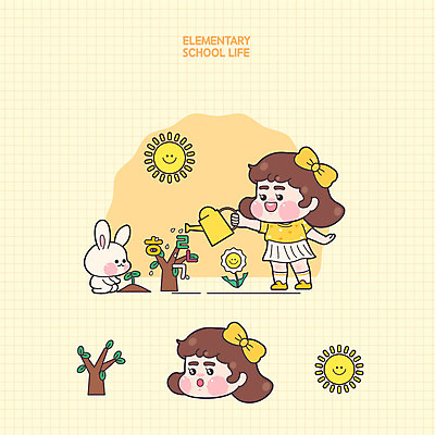 나무 식물 캐릭터 한마리 여자 교육 꽃 어린이 일러스트 교육캐릭터 한명 한글 태양 노란색 새싹 물뿌리개 토끼 언어교육 에듀 여자한명만 소녀한명만 스쿨팩 일러캐릭터 AI파일 자연요소 문자 1 컬러 포유류 사람 반려동물 에듀케이션 여자만 소녀만 파일형식 벡터